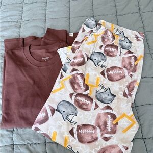 Men’s Brown Football Pajama Set